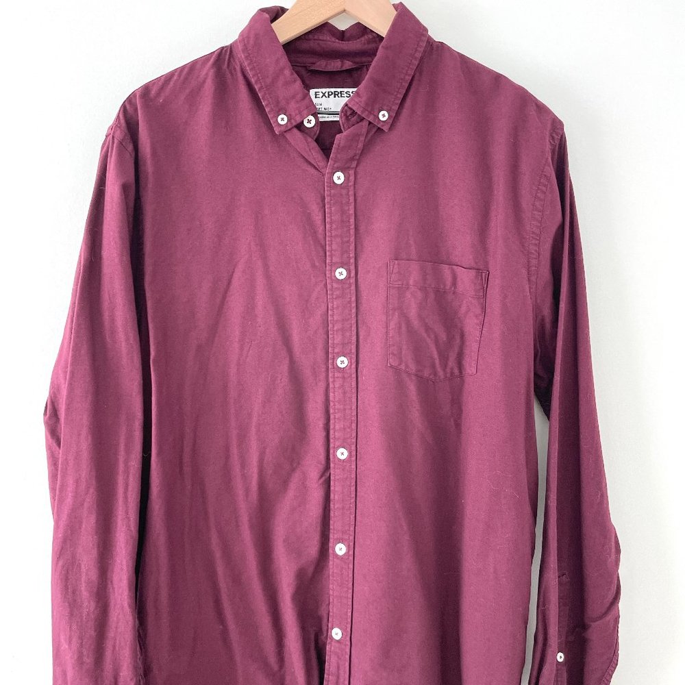 Express Burgundy Soft Wash Shirt